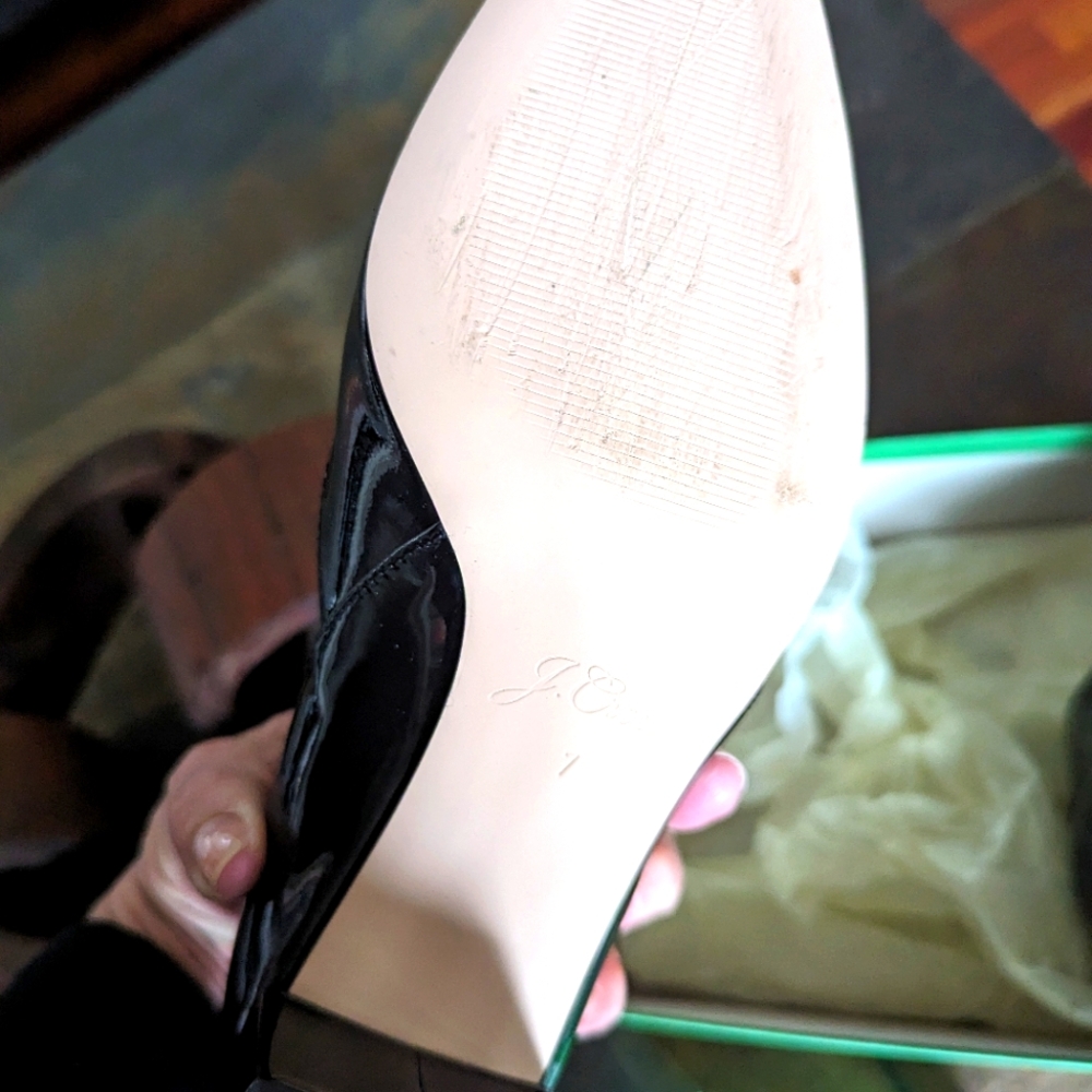 J. Crew Black Patent Leather T-Strap Millie Pump, 7M, NEW! - Picture 8 of 11